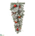 Silk Plants Direct Snowed Pine Cone, Ornament Ball, Pine Door Swag - Red White - Pack of 2
