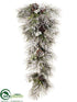 Silk Plants Direct Pine Cone, Pine Swag - Snow Green - Pack of 2