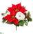 Velvet Poinsettia, Mum, Ranunculus Bush - Red White - Pack of 12