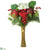 Apple, Rose, Berry, Pine Bouquet - Red Green - Pack of 4