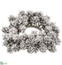 Silk Plants Direct Snowed Plastic Pine Cone Candle Ring - Brown Snow - Pack of 6