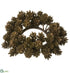 Silk Plants Direct Plastic Pine Cone Candle Ring - Brown - Pack of 6