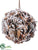 Pine Cone, Pod Ball Ornament - Brown Snow - Pack of 8