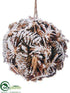 Silk Plants Direct Pine Cone, Pod Ball Ornament - Brown Snow - Pack of 8