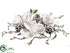 Silk Plants Direct Magnolia, Pine Cone Centerpiece - White Snow - Pack of 2