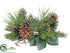 Silk Plants Direct Pinecone, Twig, Pine Centerpiece - Green Brown - Pack of 1