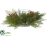 Silk Plants Direct Berry, Pine Cone, Pine Centerpiece - Red Green - Pack of 2