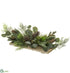 Silk Plants Direct Berry, Pine Cone, Pine Centerpiece on Wood Pedestal - Green Brown - Pack of 2