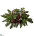 Silk Plants Direct Plastic Pine Cone, Pine Centerpiece With Glass Hurricane - Brown Green - Pack of 2
