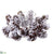 Snowed Plastic Pine Cone Centerpiece With Glass Hurricane - Brown White - Pack of 2