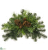 Silk Plants Direct Pine, Cedar, Pine Cone Centerpiece - Green Brown - Pack of 2