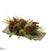 Berry, Pine Cone, Pine Centerpiece on Wood Pedestal - Red Green - Pack of 1