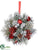 Snowed Pine, Cone, Berry Kissing Ball - Red Snow - Pack of 6