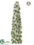 Silk Plants Direct Rose, Dusty Miller Cone Topiary - White - Pack of 1