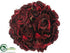 Silk Plants Direct Rose Ball - Burgundy - Pack of 6