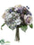 Hydrangea, Rose, Pine Cone, Skimmia Bouquet - Blue Gray - Pack of 4