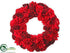 Silk Plants Direct Velvet Rose, Dahlia Wreath - Burgundy Red - Pack of 1