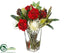 Silk Plants Direct Rose, Protea, Berry, Skimmia - Red White - Pack of 2