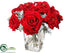 Silk Plants Direct Velvet Rose, Dusty Miller - Red Green - Pack of 2