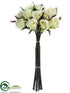 Silk Plants Direct Iced Rose Bouquet - Cream Green - Pack of 6