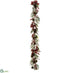 Silk Plants Direct Berry, Pine Cone Garland With Plaid Bow - Red Green - Pack of 2