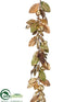 Silk Plants Direct Pomegranate, Pine Cone, Berry Garland - Gold - Pack of 2