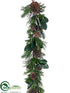 Silk Plants Direct Pine Cone, Twig, Pine Garland - Green Brown - Pack of 2