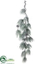 Silk Plants Direct Pine Hanging Garland - Snow Green - Pack of 12