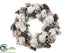 Silk Plants Direct Snowed Hydrangea, Rose, Pine Cone Wreath - Snow - Pack of 1