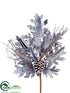 Silk Plants Direct Pine Cone, Twig, Oak Pick - Beige Brown - Pack of 12
