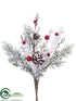 Silk Plants Direct Pine Cone, Berry, Pine Pick - White Red - Pack of 36