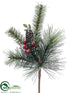 Silk Plants Direct Pine Cone, Berry Pick - Green Red - Pack of 12