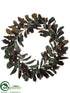 Silk Plants Direct Magnolia Leaf, Pine Cone Wreath - Green Brown - Pack of 1