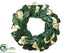 Silk Plants Direct Magnolia Leaf Wreath - Green Gold - Pack of 1