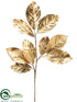 Silk Plants Direct Metallic Magnolia Leaf Spray - Gold - Pack of 12