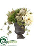 Silk Plants Direct Hydrangea, Rose, Amaryllis - Eggshell Green - Pack of 2