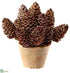 Silk Plants Direct Plastic Pine Cone - Brown Green - Pack of 2