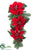 Poinsettia, Pine Cone Door Swag - Red - Pack of 2