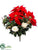 Velvet Poinsettia, Rose, Holly Bush - Red White - Pack of 6