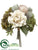 Rose, Hydrangea, Sedum, Pine Bouquet - Green Mauve - Pack of 6