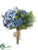 Hydrangea, Shell, Pine Bouquet - Blue Green - Pack of 6