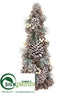 Silk Plants Direct Pine Cone, Pine Topiary - Gray Green - Pack of 2