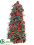 Silk Plants Direct Long Needle Pine, Pine Cone Topiary - Green Brown - Pack of 2