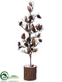 Silk Plants Direct Pine Cone Topiary - Brown Snow - Pack of 1