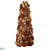 Glittered Pine Cone Topiary - Brown Gold - Pack of 2