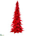 Silk Plants Direct Holly Leaf Cone Topiary - Red - Pack of 2