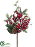 Silk Plants Direct Berry, Pine Cone, Antler, Pine Bundle - Red Brown - Pack of 6