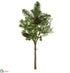 Silk Plants Direct Plastic Pine Cone, Pine Bundle - Green Brown - Pack of 12