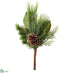 Silk Plants Direct Plastic Pine Cone, Long Needle Pine Bundle - Green Brown - Pack of 12