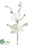 Silk Plants Direct Magnolia Spray - White Snow - Pack of 6